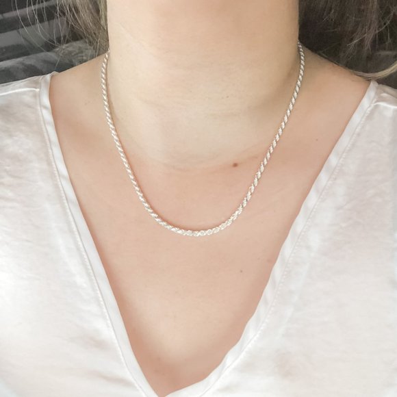 Stylish Rope Chain Sterling Silver Made in Italy 925 Rope Chain – Width 2.8mm - Picture 8 of 8